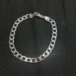 925 STERLING SILVER GEO LINK CHAIN BRACELET