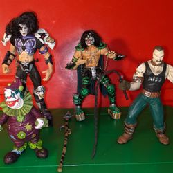 KISS Action Figures Vintage Psycho Circus Tour Sets Paul Stanley And Peter Kriss With Matching Circus Figures