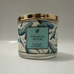 TURQUOISE WATERS BATH & BODY WORKS SCENTEO CANDLE MABE WITH ESSENTIAL OILS