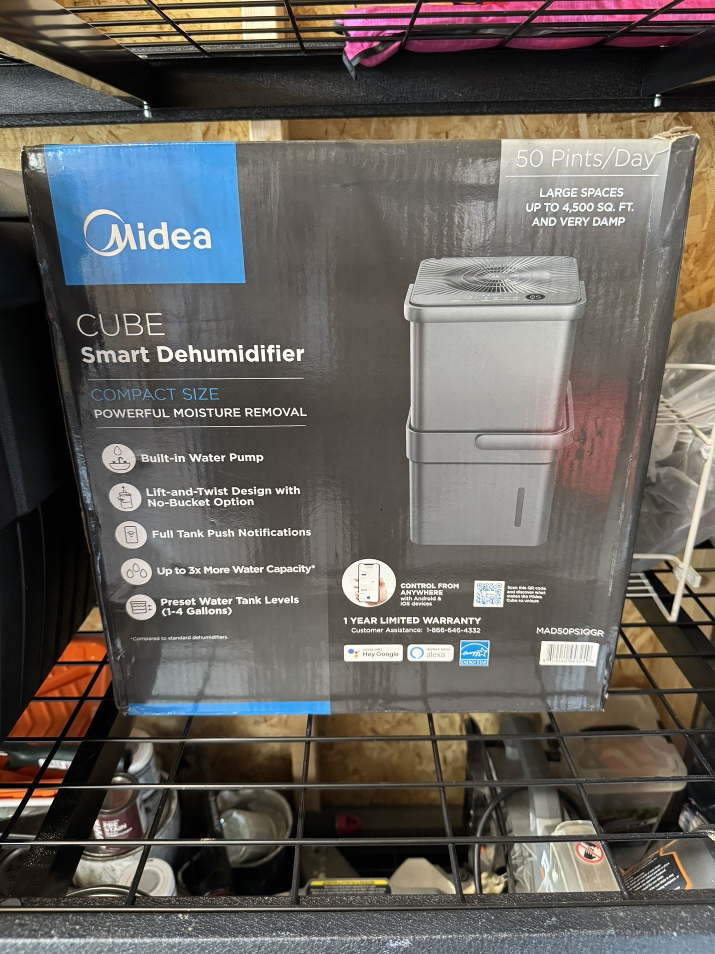 Midea Cube Smart Dehumidifier (App Controlled, Google, Alexa)