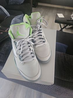Air jordan 5 retro silver/green bean