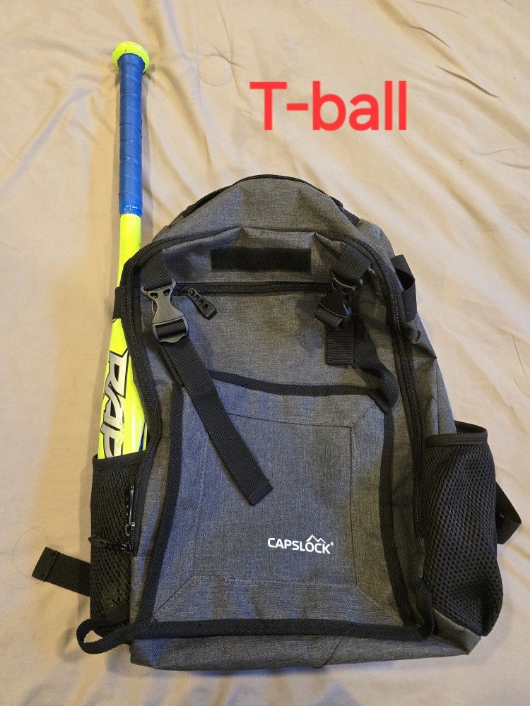 Baseball Bat and Backpack