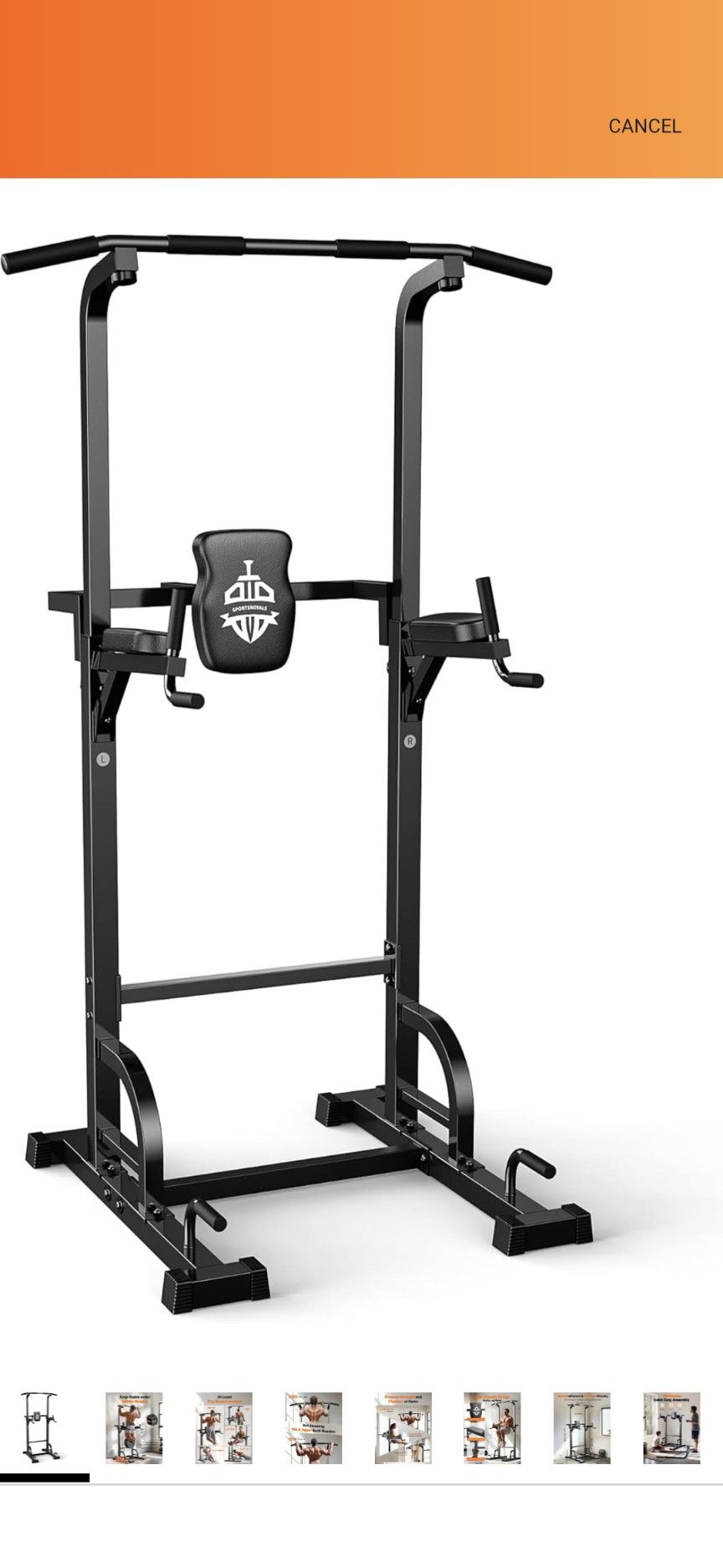 Sportsroyals Power Tower Pull Up Dip Station Assistive Trainer Multi-Function Home Gym Strength Training Fitness Equipment
