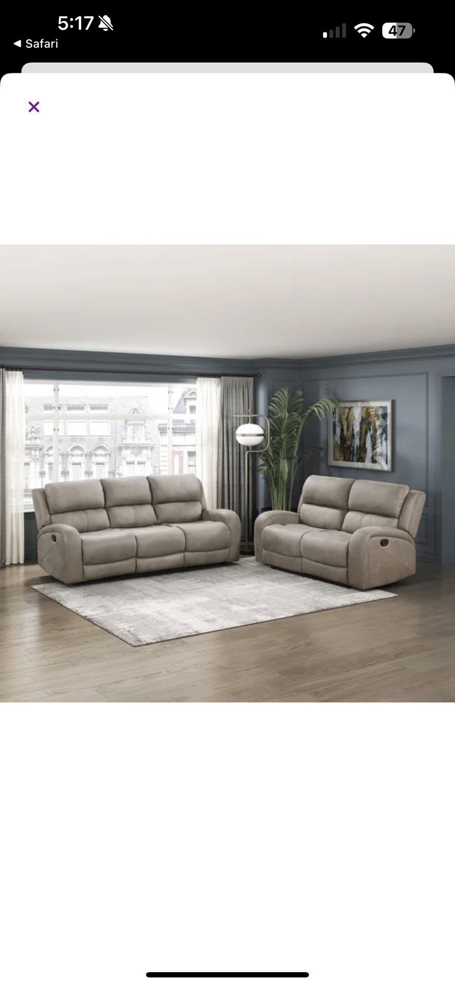 Reclining Sofa And Loveseat - Niosha 2 - Piece Polished Microfiber Manual Reclining sofa and loveseat set. Please see pic