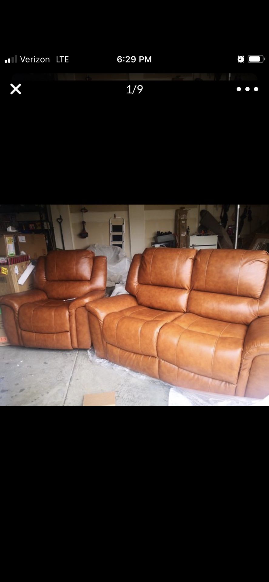 Genuine leather rust color orange
