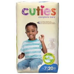 Cuties Complete Care Baby Diapers, Size 7, 4 Packs of 20 (80 Total)