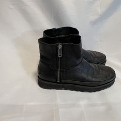 Deconstructed Leather Mini Zip Uggs