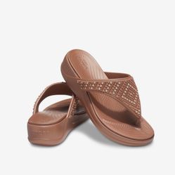 Crocs Monterey Shimmer Wedge Sandals 