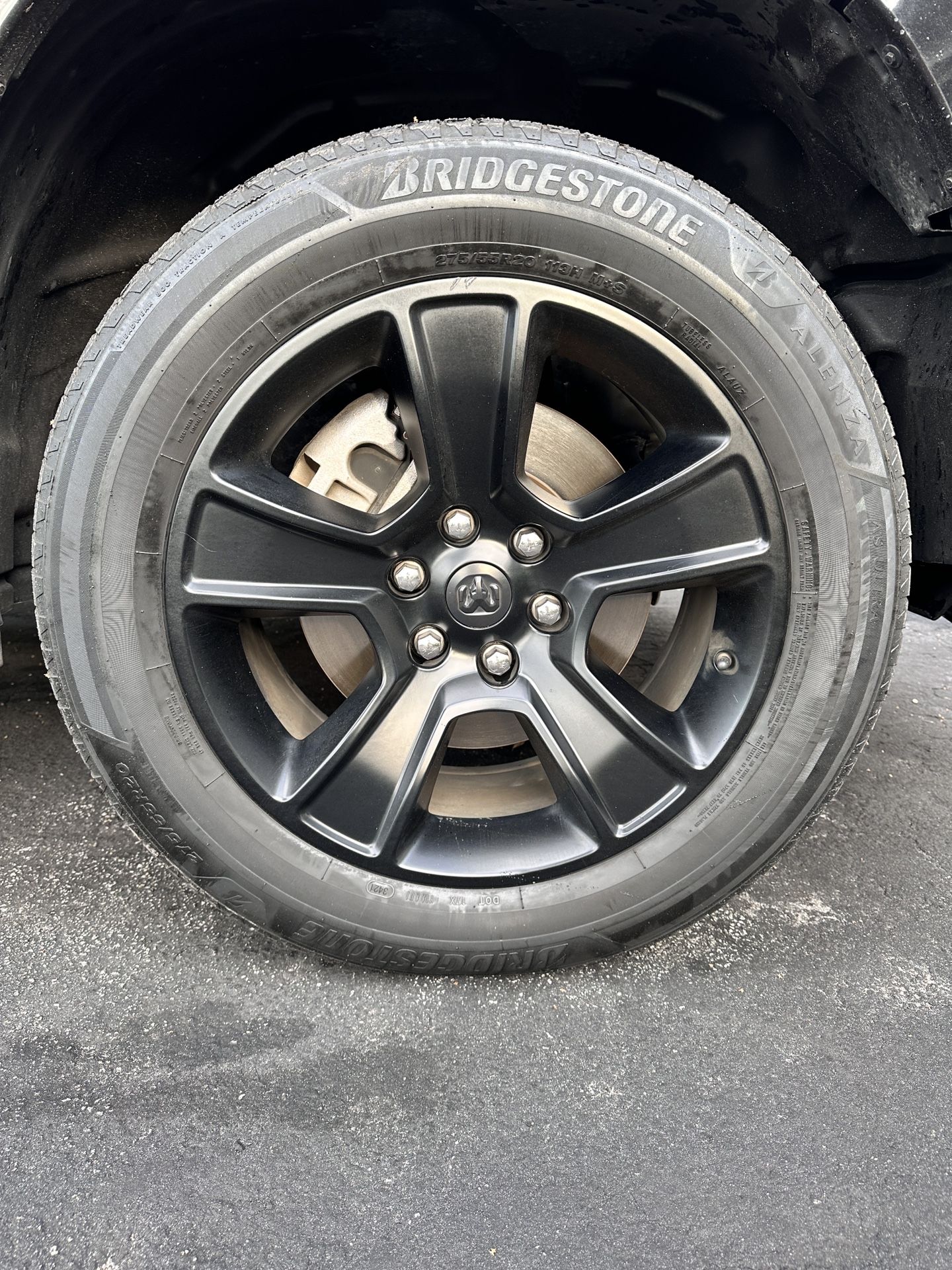 Rims: 20" Dodge Ram 1500 OEM 2020 LIMITED Black BIG HORN wheels rims tire OE 2019 2021.