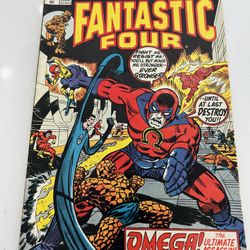 FANTASTIC FOUR 132, 3 Keys: 1st app of OMEGA, Medusa joins FF after Storm quits, New Torch Suit,VG/FN  Vibrant colors on this book, some spine ticks a