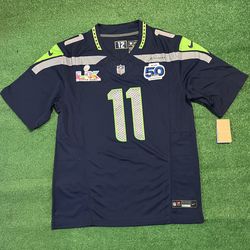 Seattle Seahawks Jaxson Smith-Njigba Super Bowl Blue Jersey