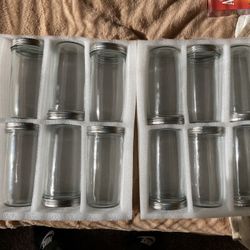 12 Glass Storage Jars w/ Lids – Perfect for Pantry, Crafts, or Storage