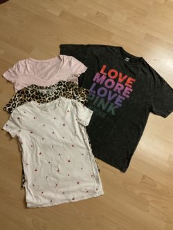 PINK Victoria’s Secret T-Shirt (4 Shirts) Bundle- XS & OS