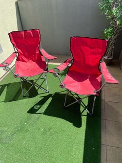 Matching Red Camping Chairs