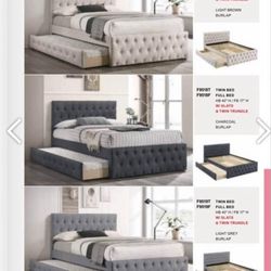 BRAND NEW FULL/TWIN TRUNDLE BED FRAME ONLY $299