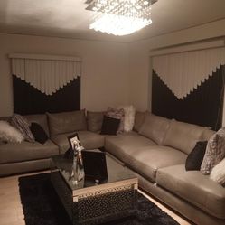 Grey Leathet Couch Set