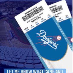 Dodgers Season Tickets Field 35 Row E Seats 7-8 Aisle Seats 