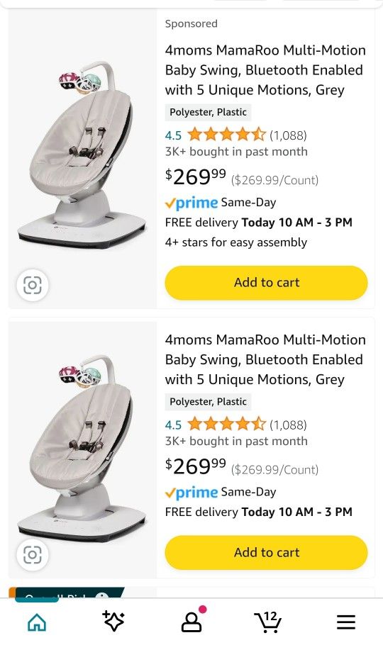 4 Moms Mamaroo Baby Swing