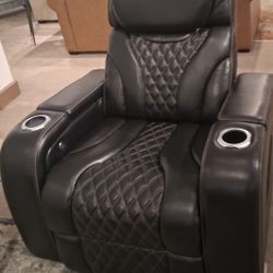 3pc Black Leather Sofa Set Power Recliners 