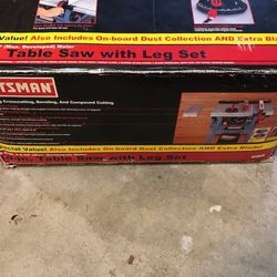 Craftsman 10” Table Saw With Leg Stand