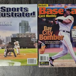 2001 & 2007 Barry Bonds Home Run Record Sports Illustrated & Beckett Card Magazine San Francisco Giants