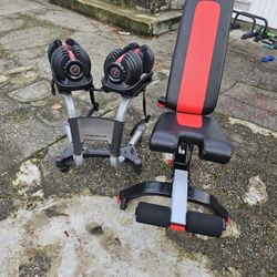 Bowflex, Bowflex, Bowflex Dumbells With Stand And Bench 
