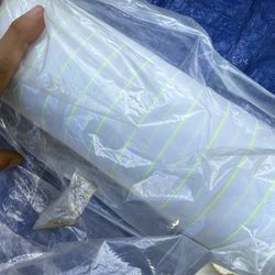 Dead stock cotton fabric 10 yards White and Neon yellow sewing craft