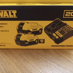 Dewalt Two 5.0ah Batteries And Charger
