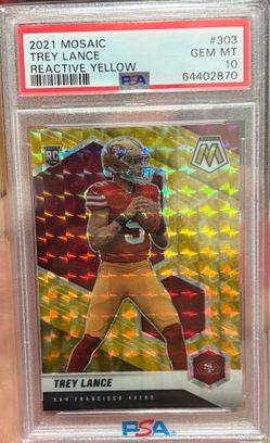 PSA 10 Trey Lance RC 2021 Mosaic Reactive Yellow