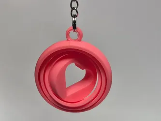 Heart Gyro Fidget Keychain 3D Printed Spinning Sensory Toy