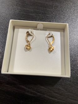 Solid 10K Heart Earrings .60 Grams