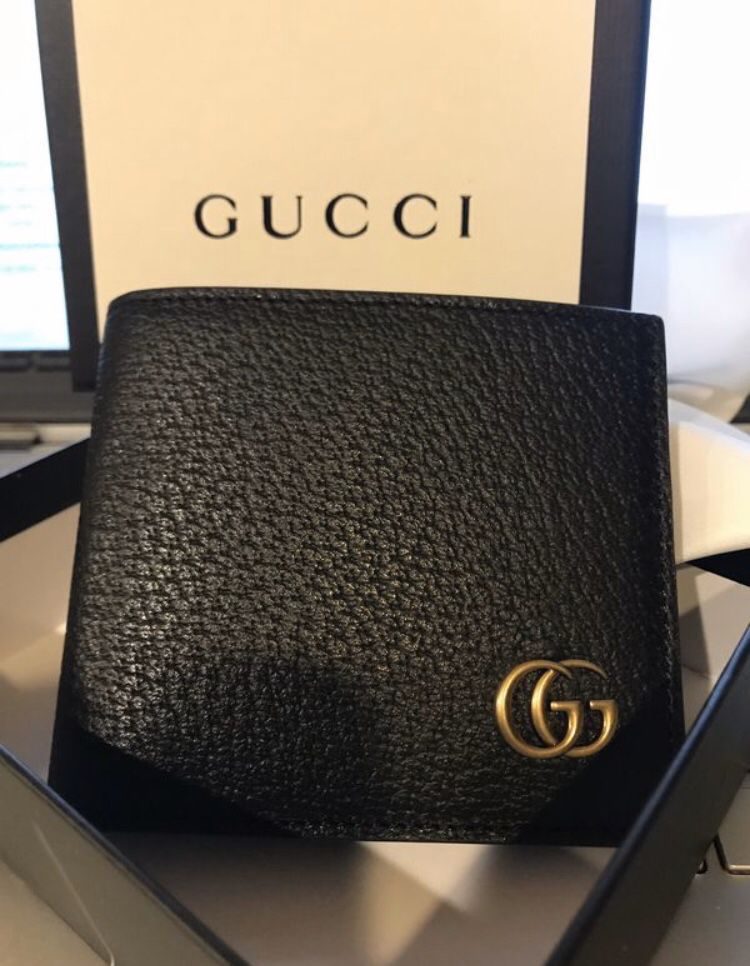 Mens Gucci Wallet Black Leather Double G Authentic