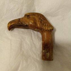 ANTIQUE  HAND CARVED BIRD WOOD CANE  HANDLE 