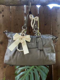 Grey coach Ashley shoulder / hand bag