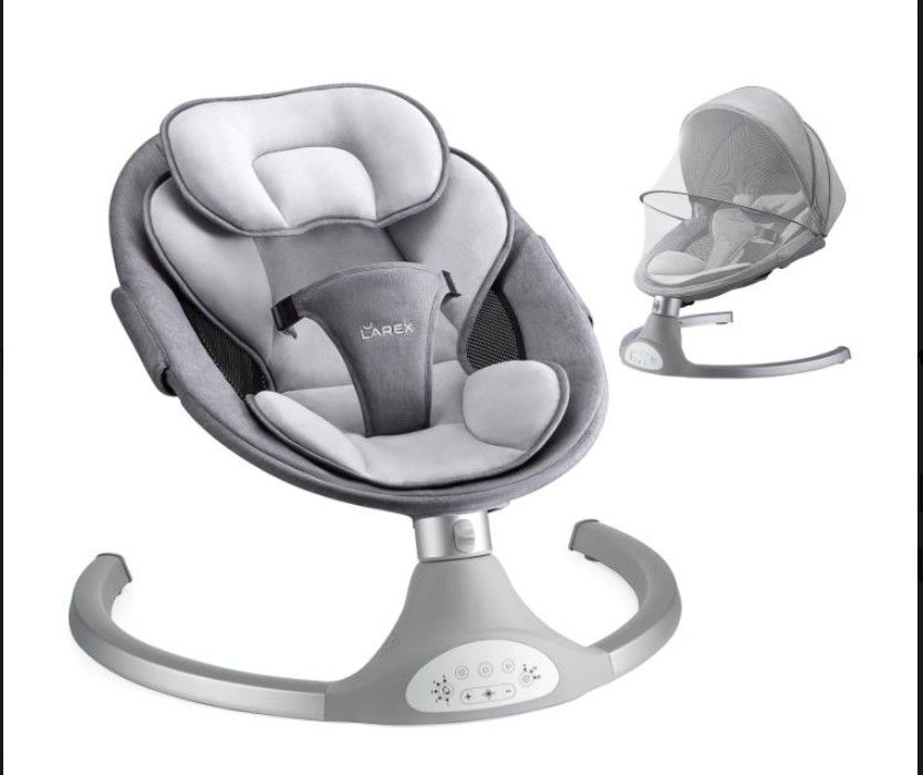 Electric Infant- Baby Rocker-Swing, Bluetooth, Remote (Gray) LAREX