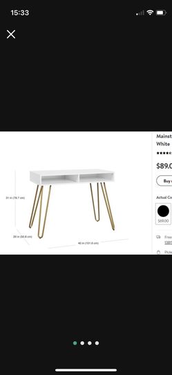 Mainstay White Modern Desk-very New