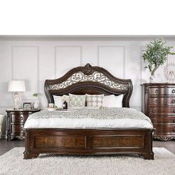 Mendora Grand Master Bedroom Collection Panel Bed “Solid Marble Tops” ** $50 Down to Finance ** PLEASE READ AD