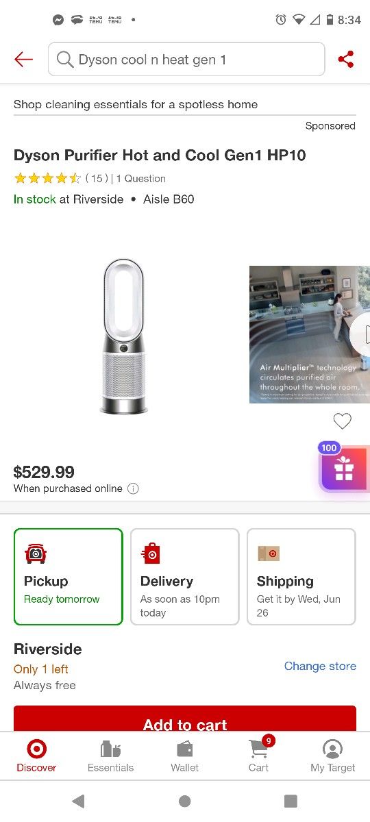 Dyson Hot N Kool Gen 1 Hp10