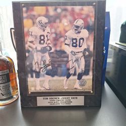 Tim Brown & Jerry Rice Signed 8x10  Autographed