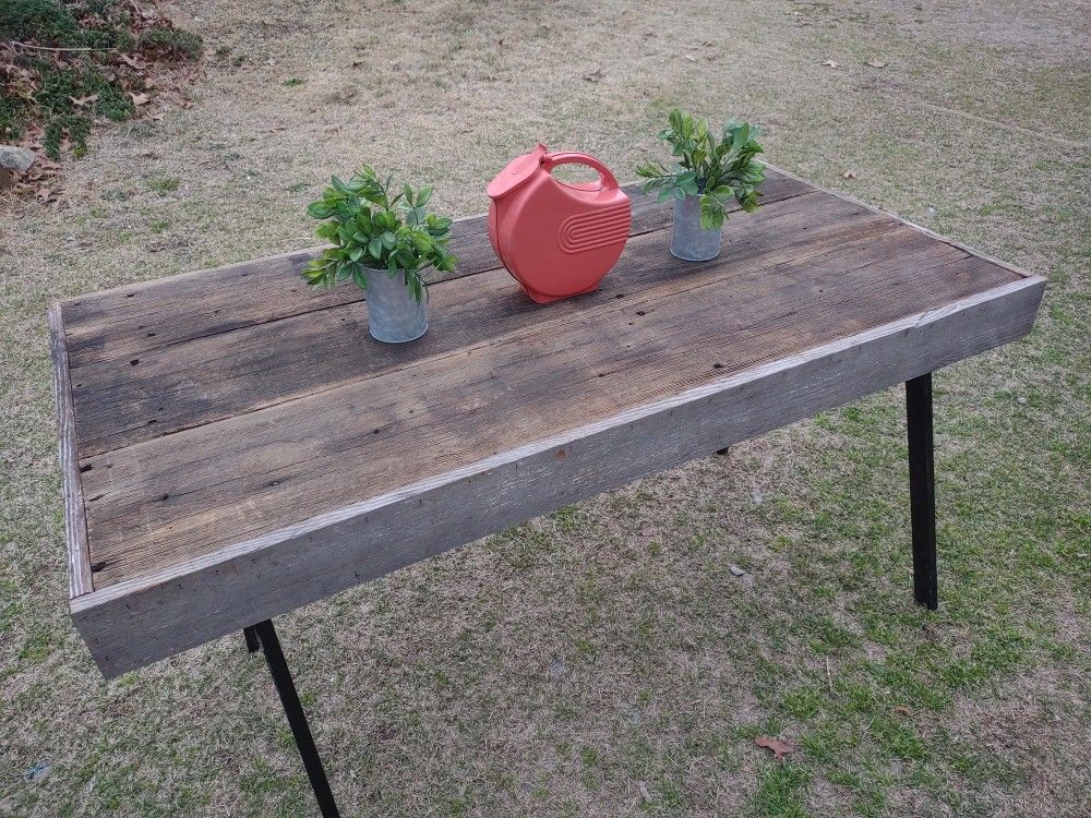 Rustic Repurposed Barn Wood Farmhouse Table Desk Kitchen Nook Breakfast