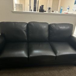 Black Leather Couch sofa & Love Seat 