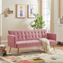 Brand New Couch 🛋️ Folds Down Into A Bed 3 Colors Available Pink Beige Blue 