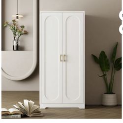 Polup 60'' Tall Modern Pantry Kitchens Cabinet with Doors Adjustable Shelves White  Polup 60-inch Tall Metal Pantry Cabinet: Ideal for Offic