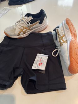 Size 81/2 Volleyball Shoes And Shorts- New
