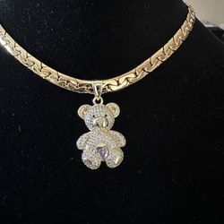 Gold Filled Chocker With Bear Pendant