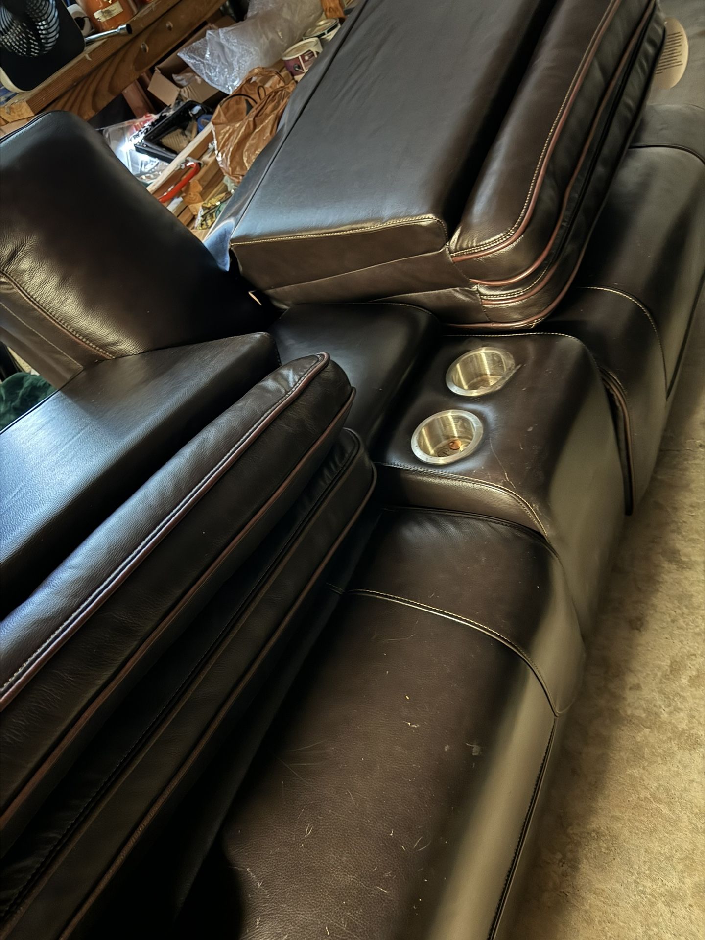 Leather Reclining Sofa