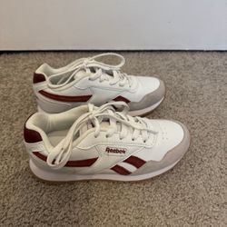 Reebok Kids Classic Leather White Burgundy Athletic Sneakers Trainers Size 1