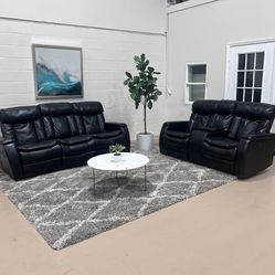 Faux Leather Reclining Sofa & Loveseat set 🚛 Delivery Available