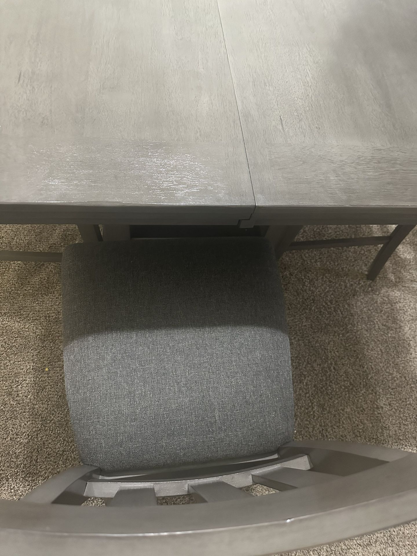 5 Piece Dining Set Table Gray