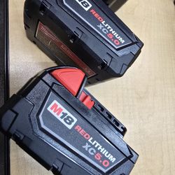 Milwaukee
M18 18-Volt 5.0 Ah Lithium-Ion XC Extended Capacity Battery EACH $75 OR 2 FOR $140 BRAND NEW 